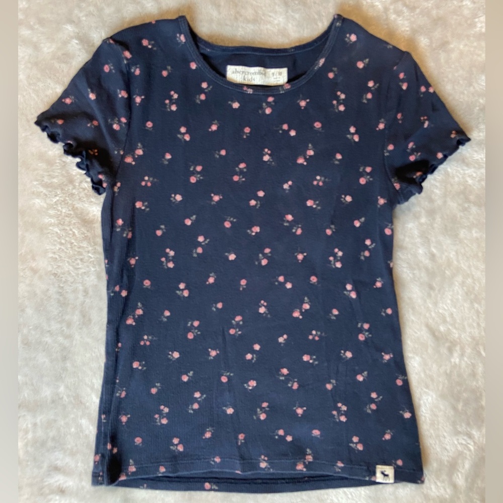 Abercrombie Kids Girls' Navy Blue Floral T-Shirt